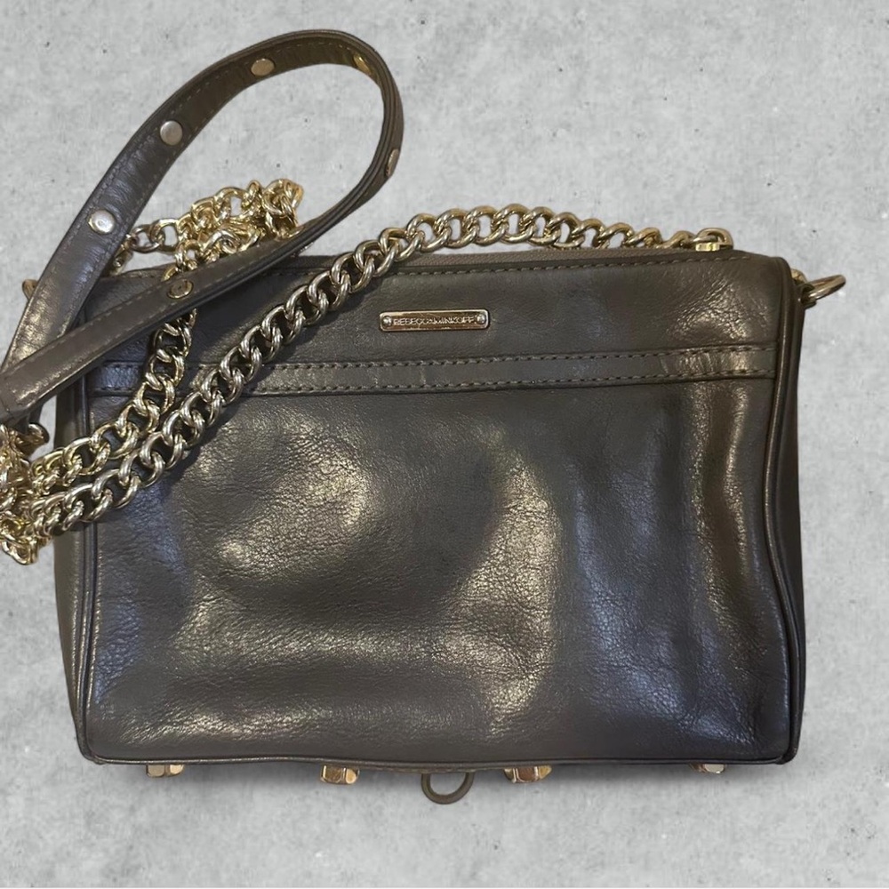 Rebecca Minkoff dark grey & gold Leather Crossbody Bag